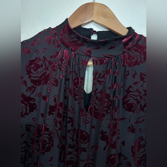 MODCLOTH Dress Very Visionary Mock Neck Velvet Velour Dress 1X - Picture 9 of 10
